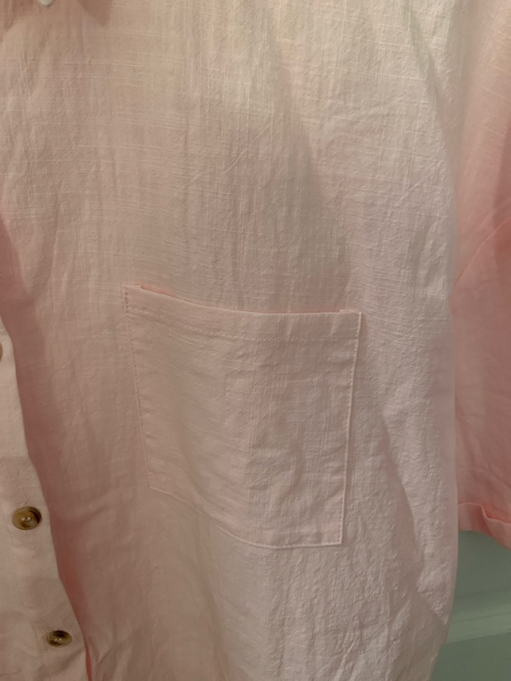 Hotouch Linen Soft Pink Button-Up Shirt Women’s XL - Picture 4 of 9